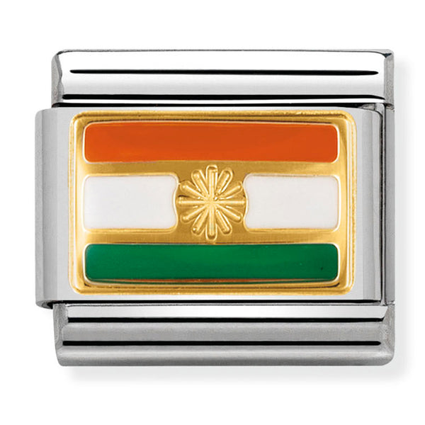 Asia Flag - India Gold Charm