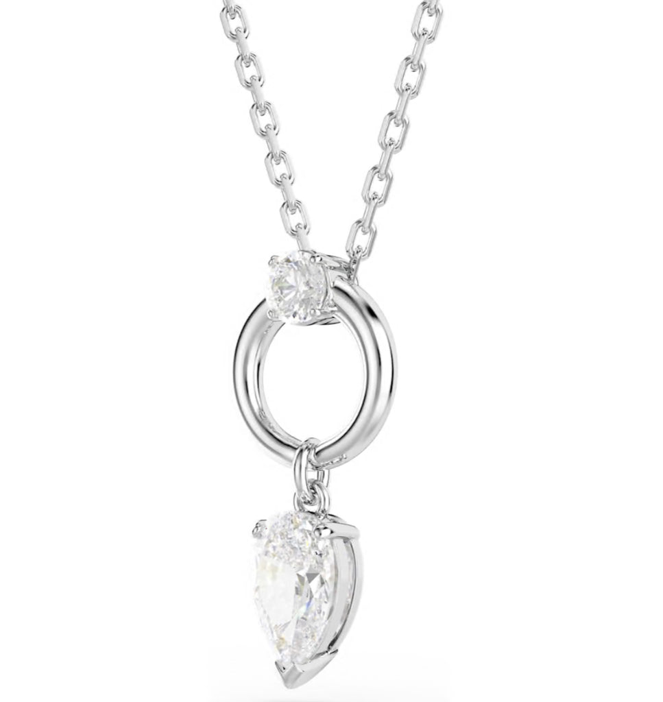 Mesmera: Mixed Pear Cut Silver Necklace/Earrings