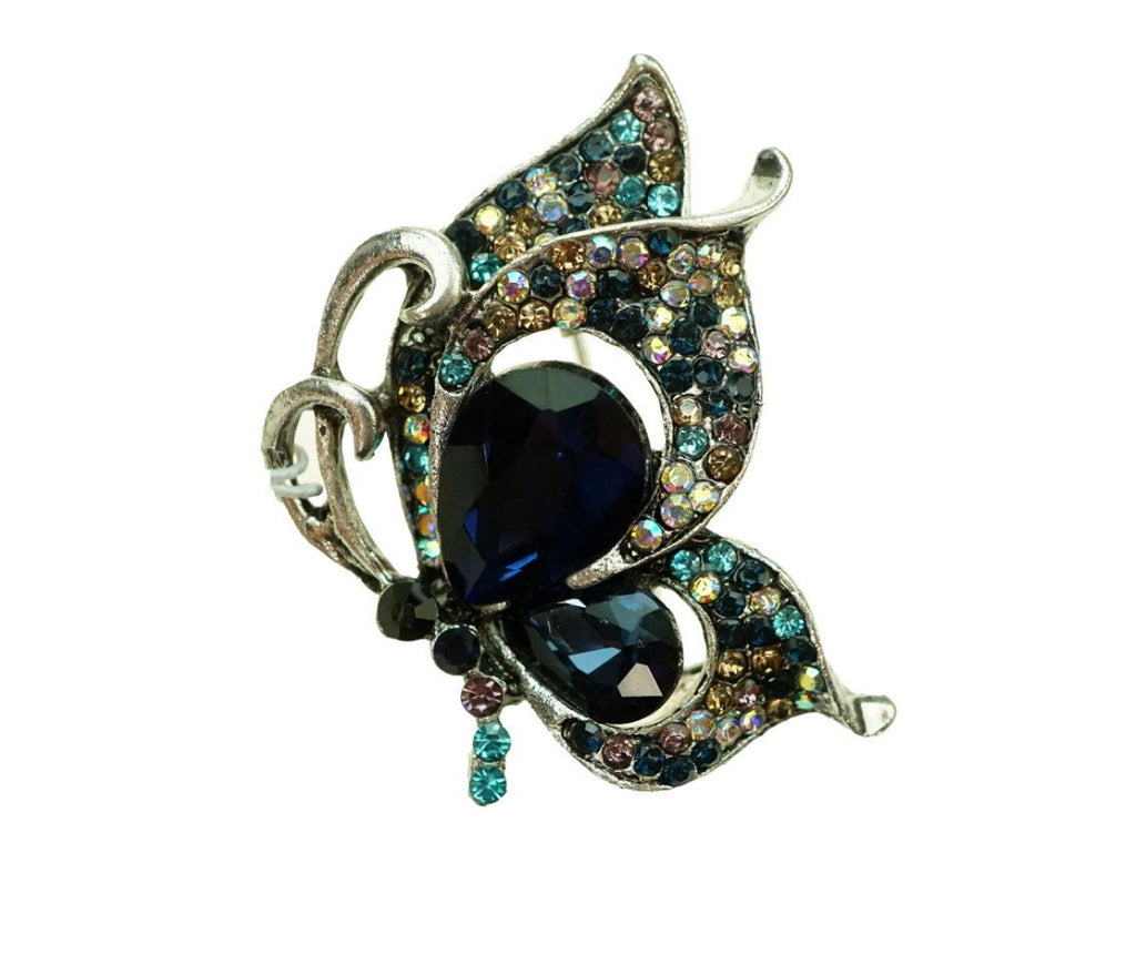 Brooch - Navy Butterfly