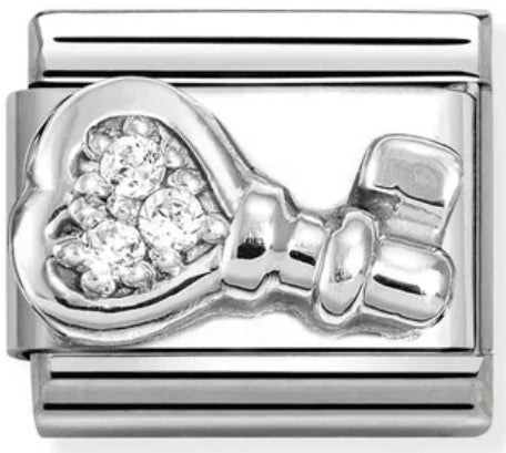 Symbols - Key with CZ Silver Charm