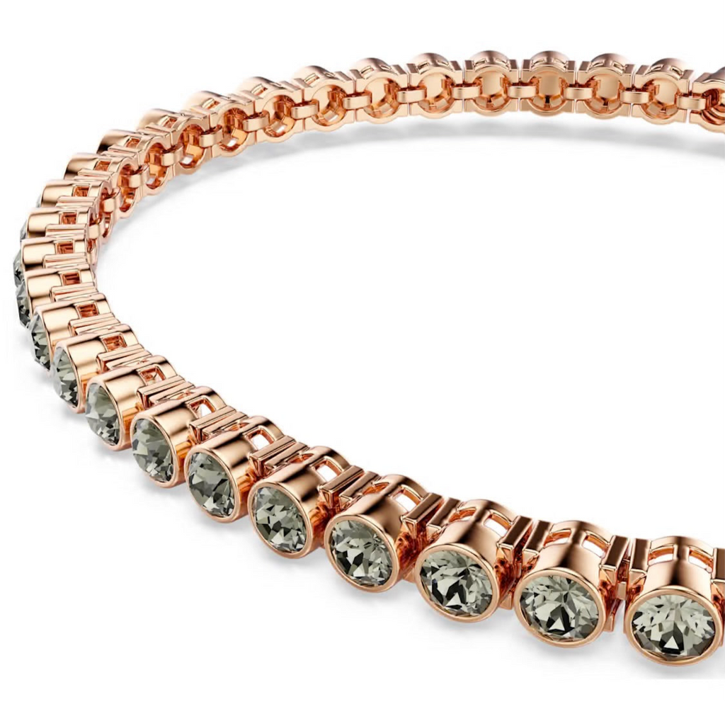 Imber Emily: Black Round Cut Rosegold Tennis Bracelet