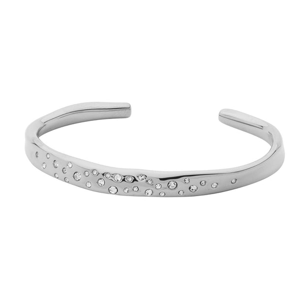 White Cubic Zirconia Cuff Bangle - 3 Colours