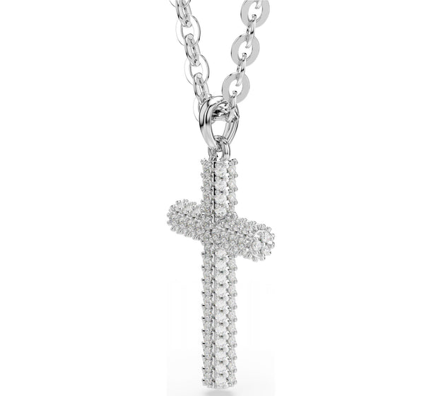 Insigne: Cross White Pave Silver Pendant