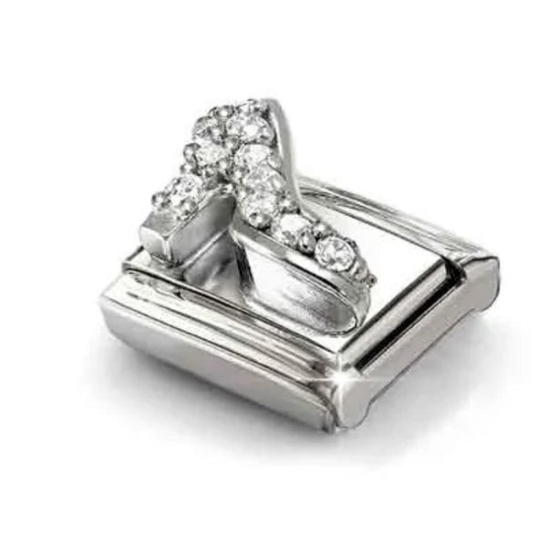 Symbols - High Heel Shoes with CZ Silver Charm