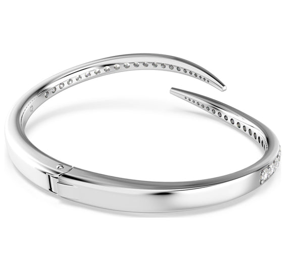 Vienna: Round Cut Swan Crystal Silver Bangle