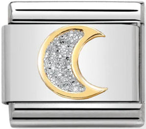 Symbols - Glitter Moon Gold Charm