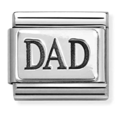 Family - Dad Silver Oxidised Charm