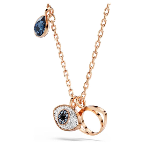 Symbolica: Multicoloured Crystal Eye Rosegold Pendant