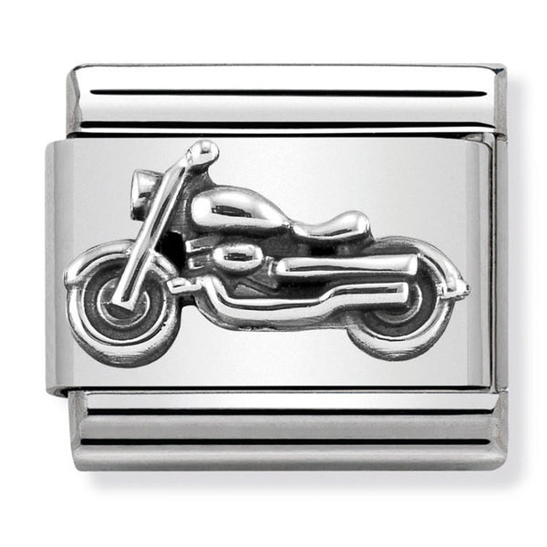 Transport - Vintage Motorbike Silver Charm