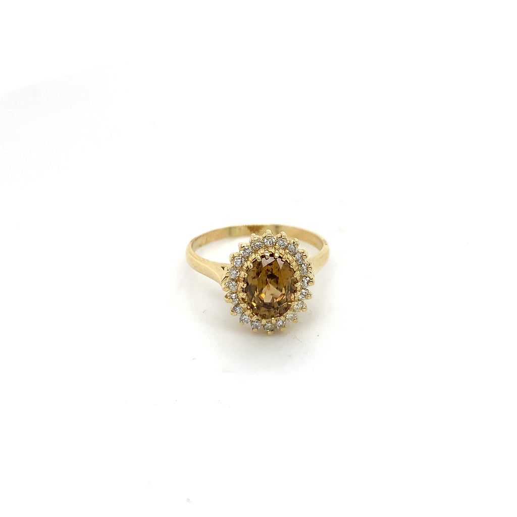 Citrine Yellow Gold  Sun Ring