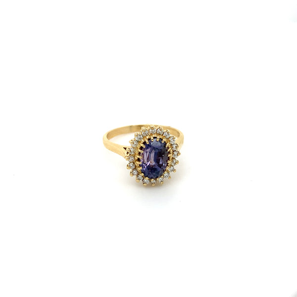 Iolite Yellow Gold Sun Ring