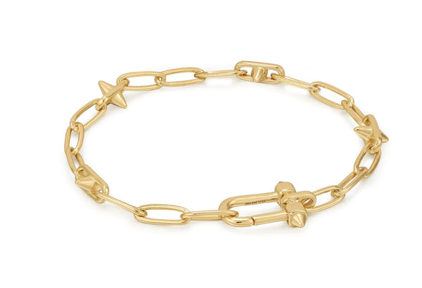 Pop Charm - Stud Link Charm Gold Bracelet