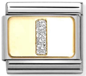 Glitter Gold - Letter I Charm