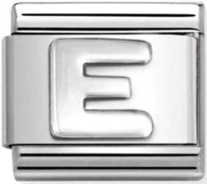 Silver Letter E Charm