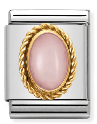 Big Links - Pink Opal in Gold Charm