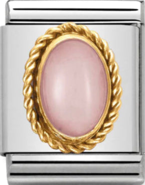 BIG Links - Pink Opal Gold Charm