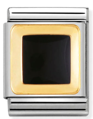 Big Links - Black Rectangle in Gold Charm