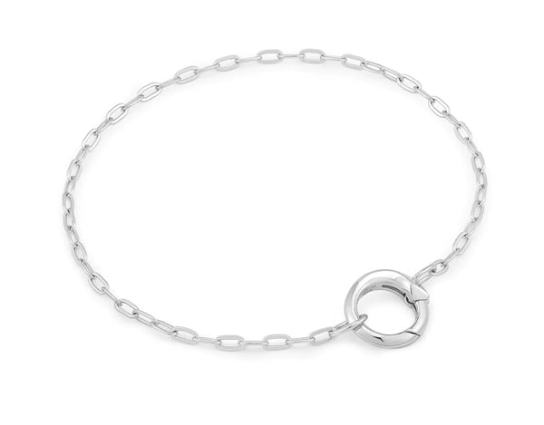 Pop Charm - Mini Link Charm Chain Connector Silver Bracelet