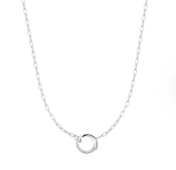 Pop Charm - Mini Link Charm Chain Connector Silver Necklace