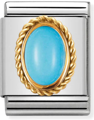 Big Links - Turquoise in Gold Charm
