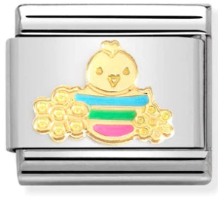 Easter - Chick with Flower Charm