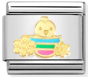 Easter - Chick with Flower Charm
