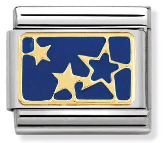 Symbol - Stars on Blue Plate Gold Charm
