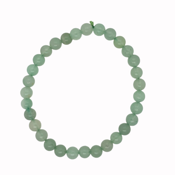 Crystal Bracelet - 6mm Green Quartz Elastic Bracelet