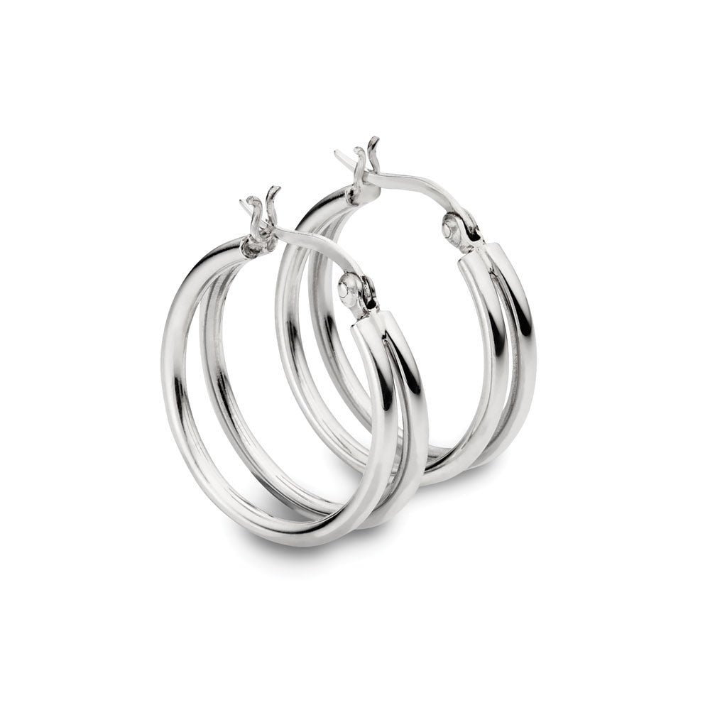 Fancy Double Hoop design earring - 2 Colours