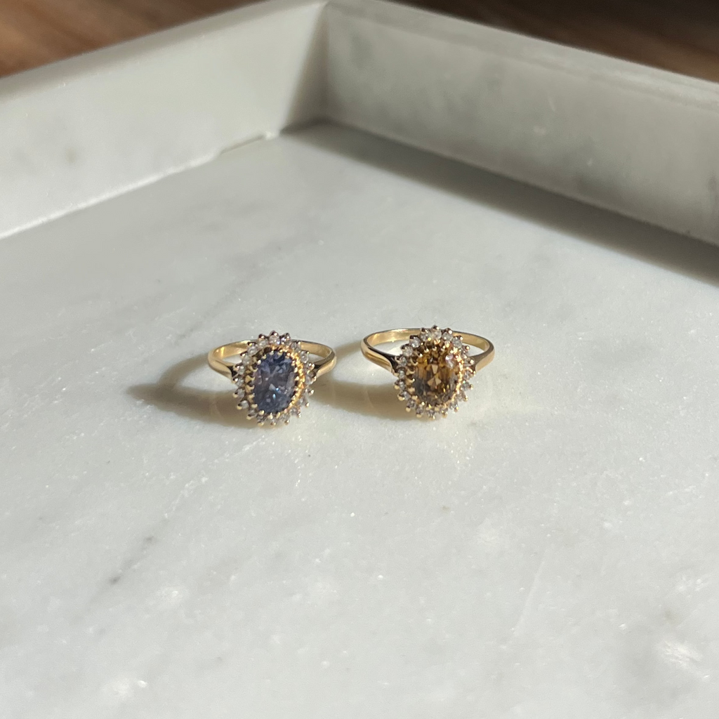Iolite Yellow Gold Sun Ring