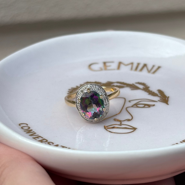 Synthetic Alexandrite Yellowgold Ring