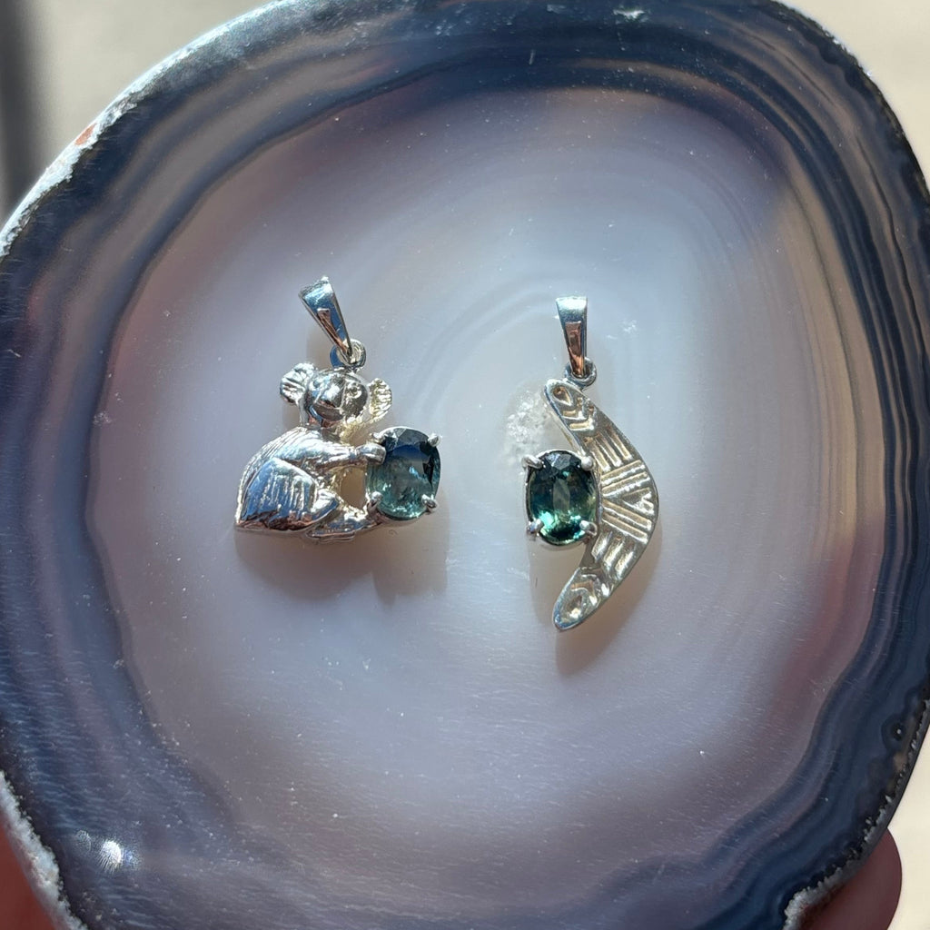 Koala Oval Sapphire Claw Set Pendant