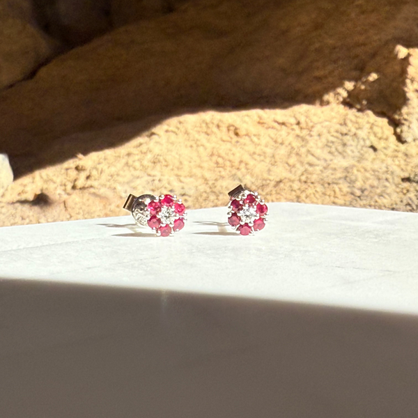 Carly Ruby Stud Earrings
