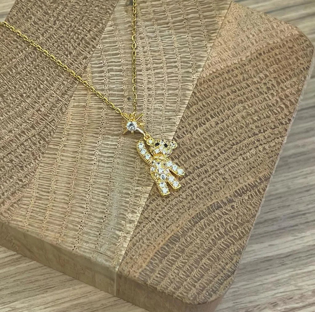 Hanging Bear YGP Necklace
