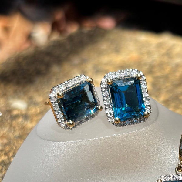 Lewisham London Blue Topaz Earrings