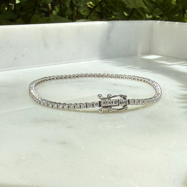 9ct White Gold Tennis Bracelet – x82 Lab-Grown Diamonds (2.05ct)