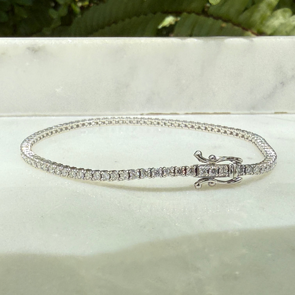 9ct White Gold Tennis Bracelet – x85 Lab-Grown Diamonds (2.12ct)