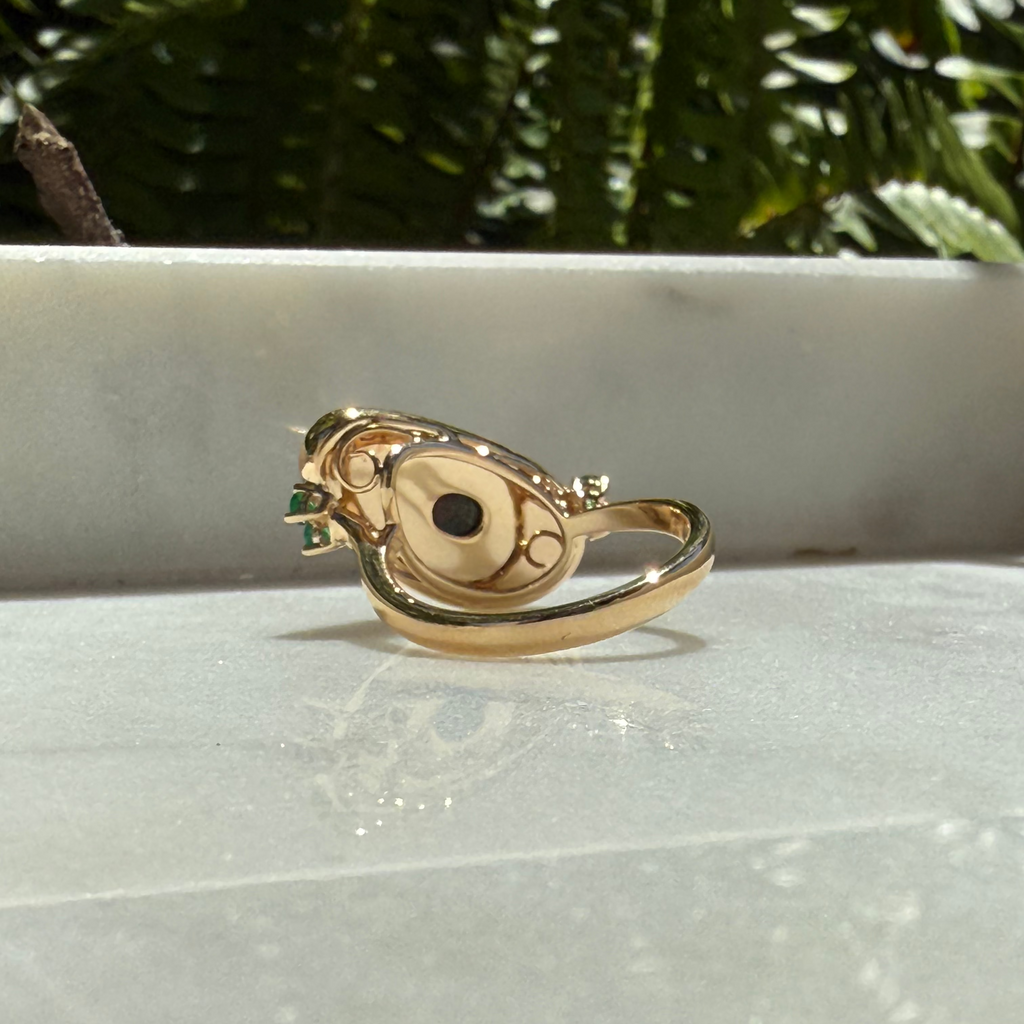 Boulder Opal Yellowgold Ring