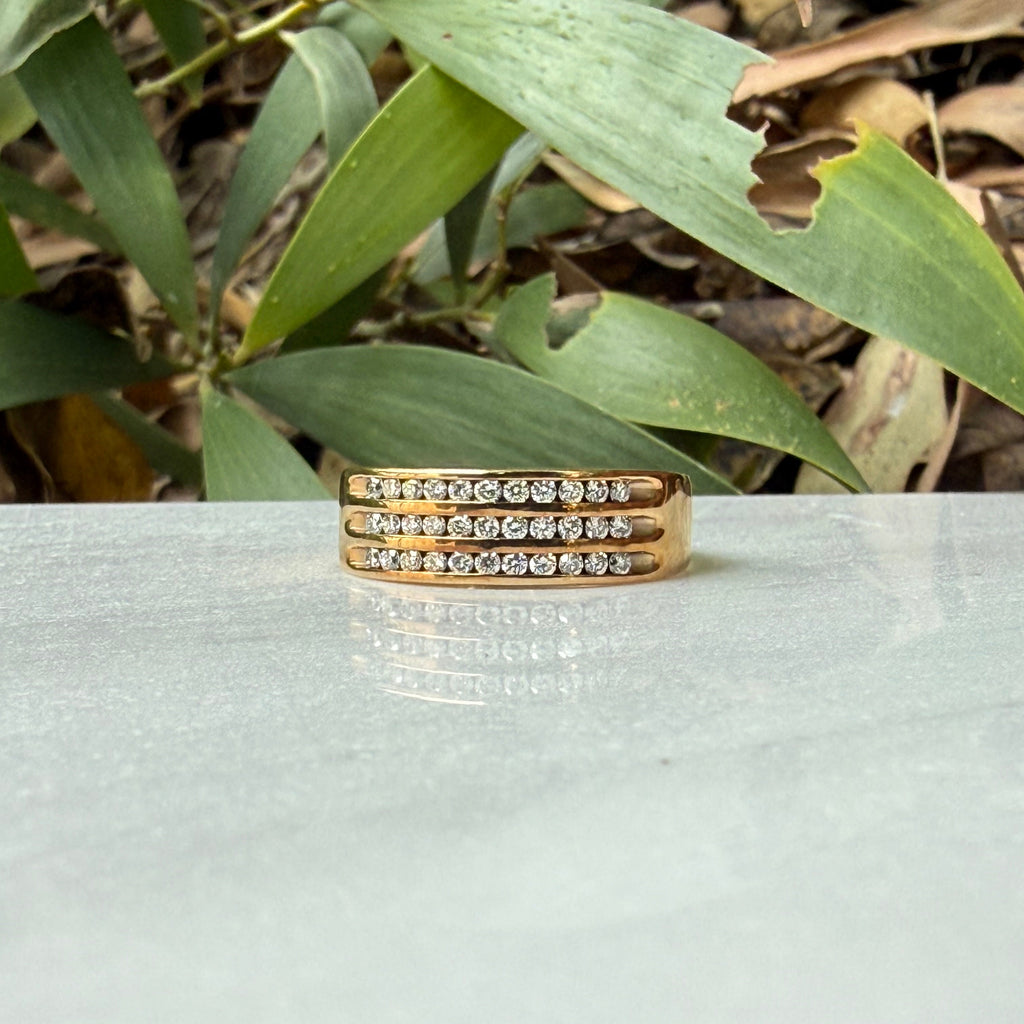 3 Row Diamond Ring