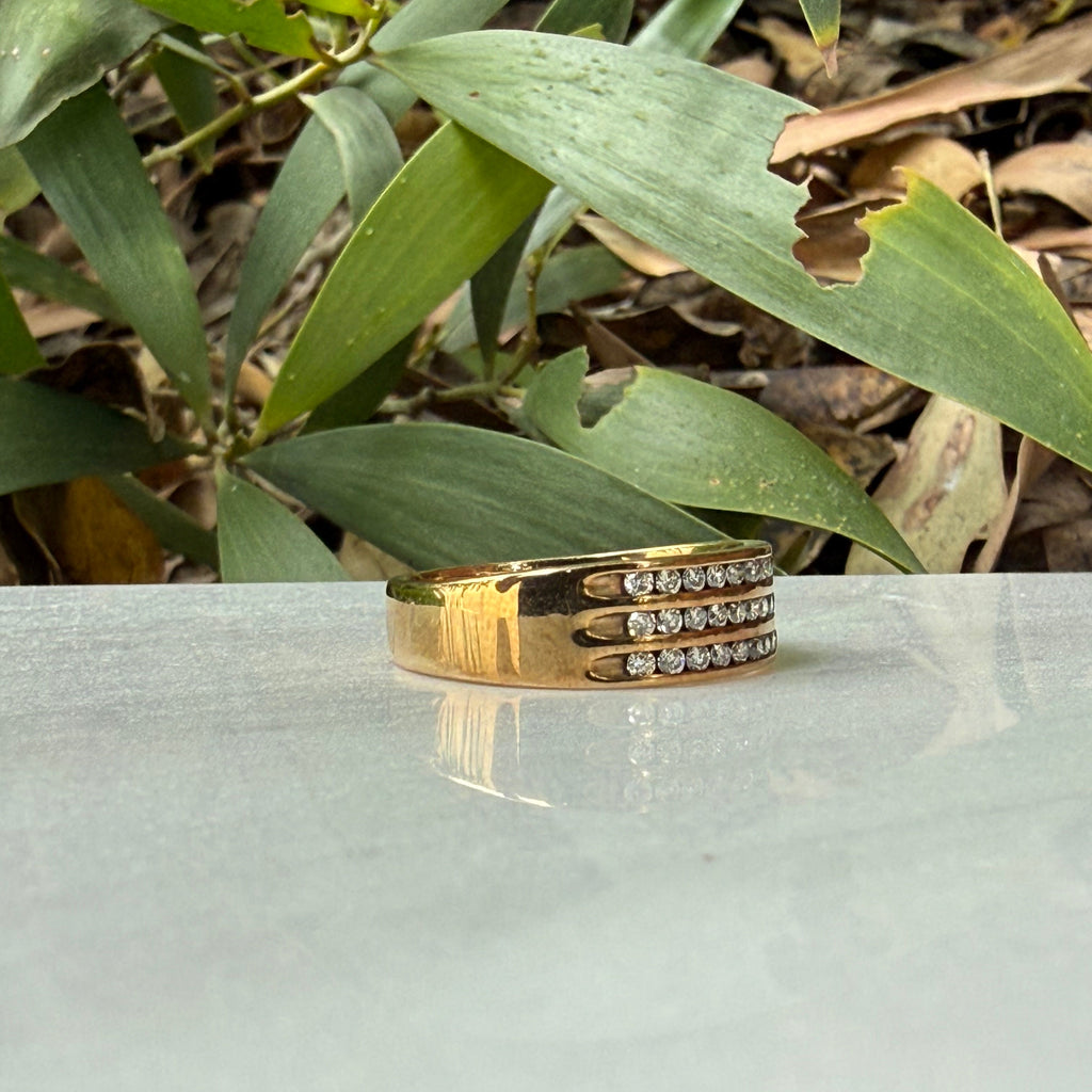 3 Row Diamond Ring