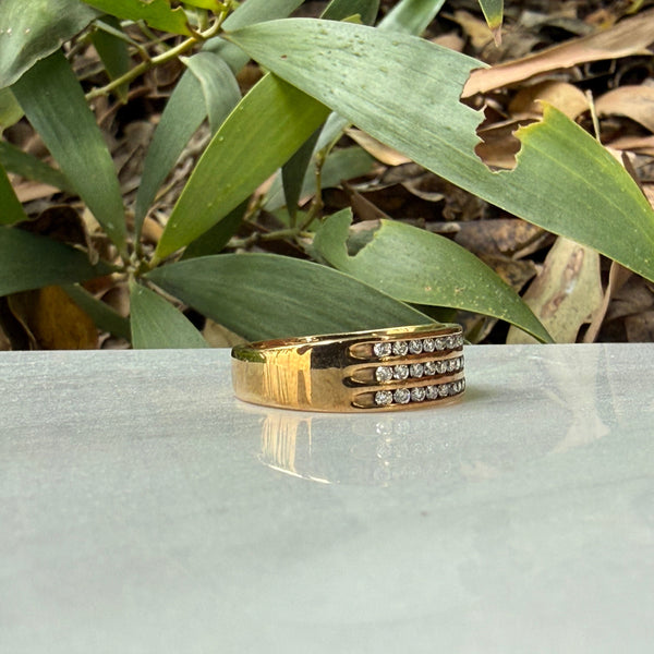 3 Row Diamond Ring