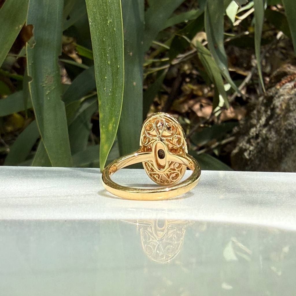 Galaxy White Opal Halo Ring