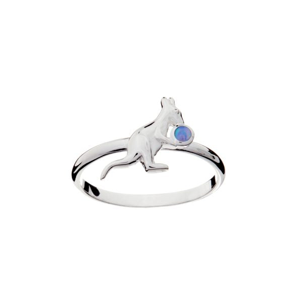 Ring - Silver Opalite & Kangaroo - variety of sizes available