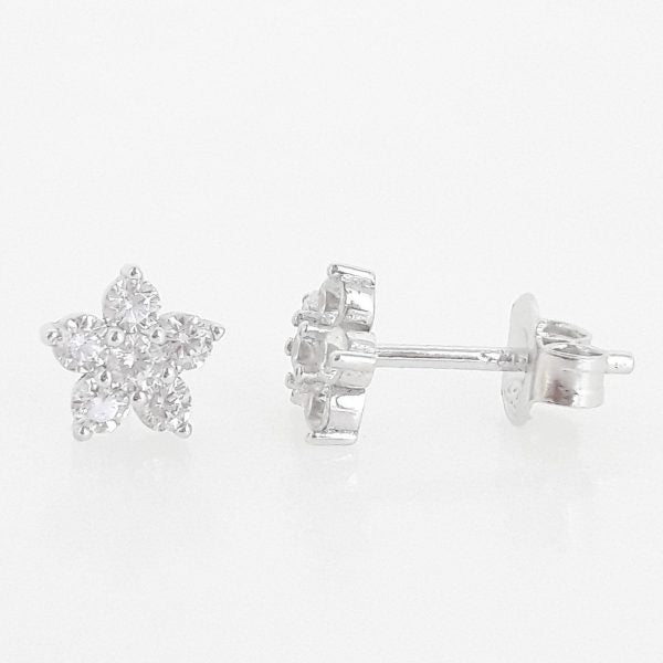 Earring - CZ Flower Stud Earrings - 3 colours available