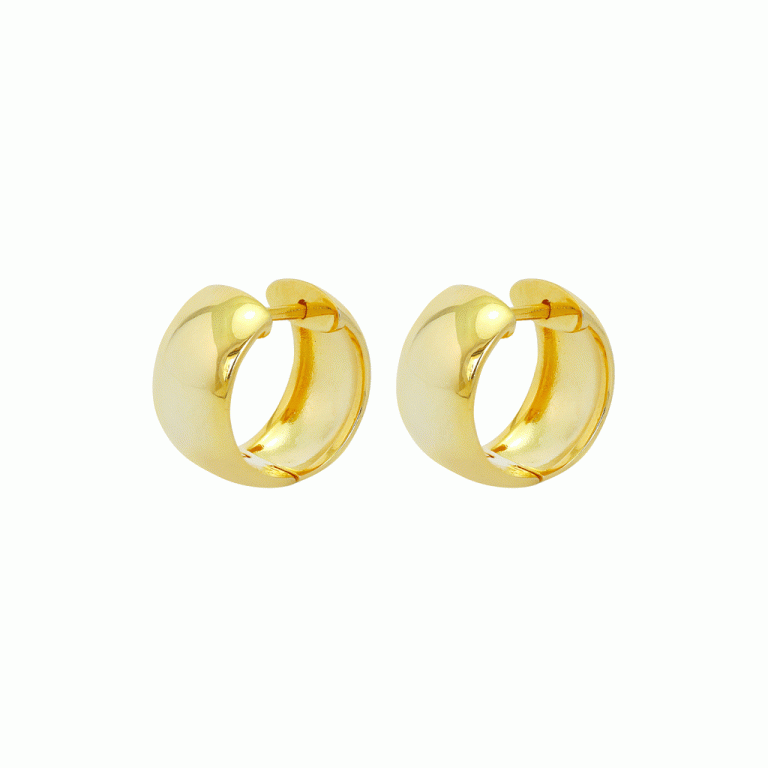 Thick High Polish Huggie Hoops