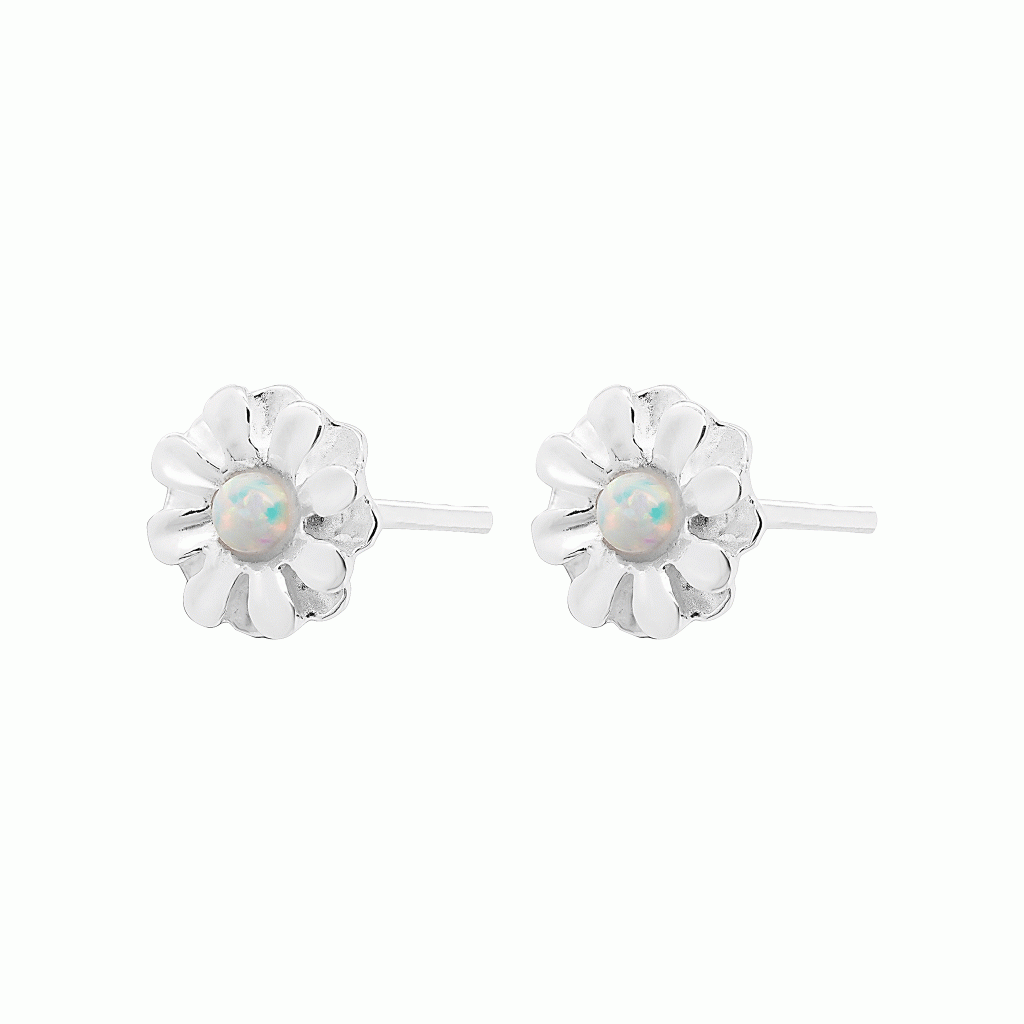 Earring - Opalite Flower Studs