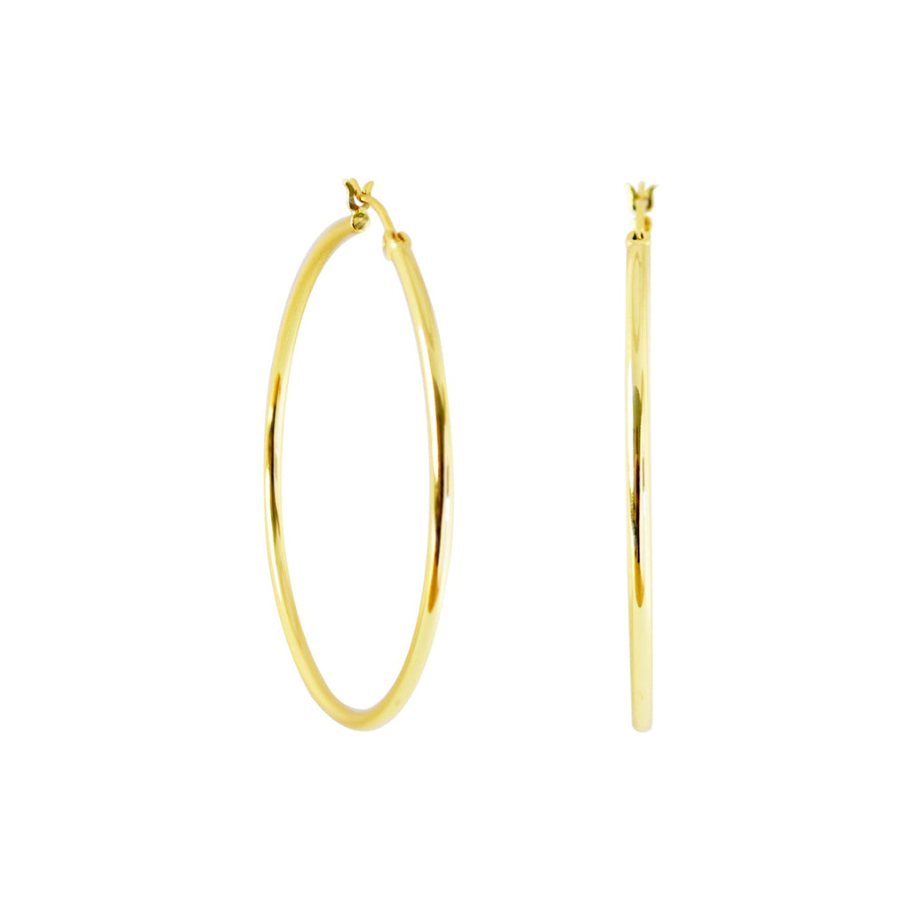 Gold Filled Slim Hoop Earrings
