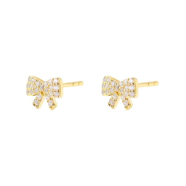 Earring - CZ Bow Studs - 2 colours