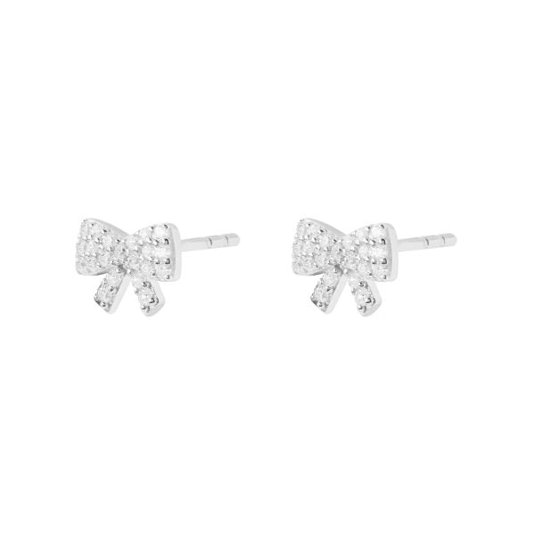 Earring - CZ Bow Studs - 2 colours