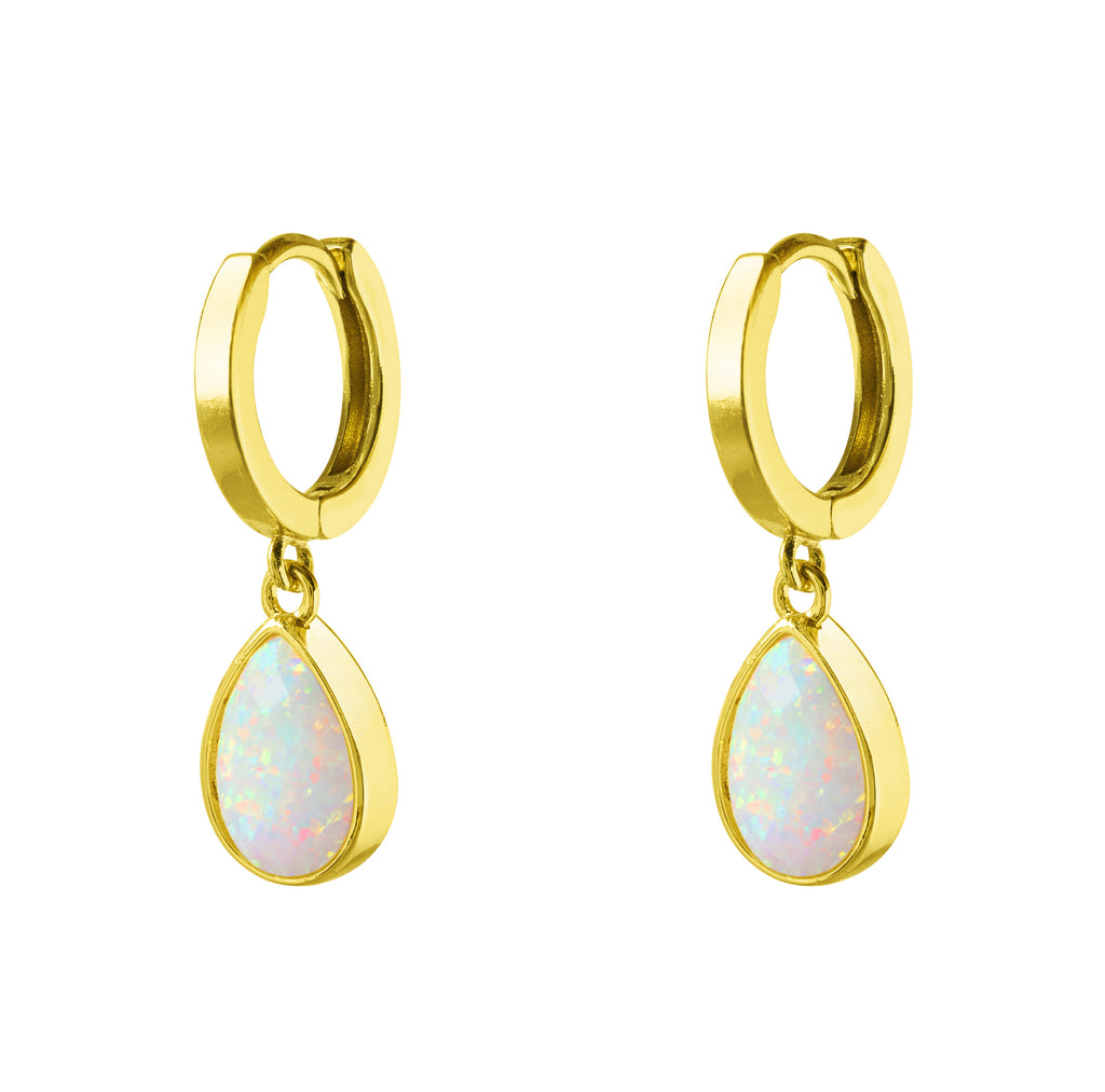 Earrings: YGP Teargrop Opalite Hoop Huggie